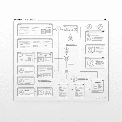 Detailed chart illustrating technical SEO audit process and components