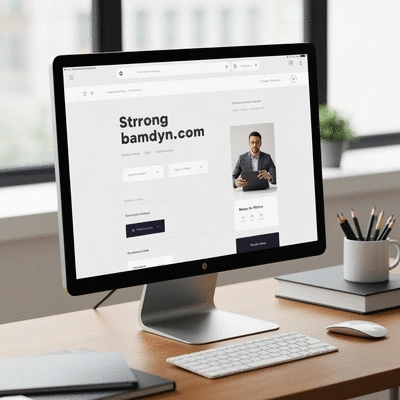 Modern website interface displaying a strong brand identity and a memorable domain name