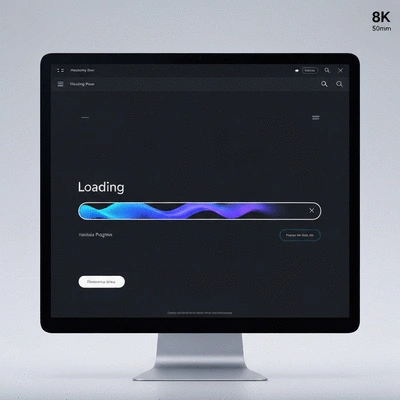 Website loading bar showing fast progress, digital interface, speed, efficiency
